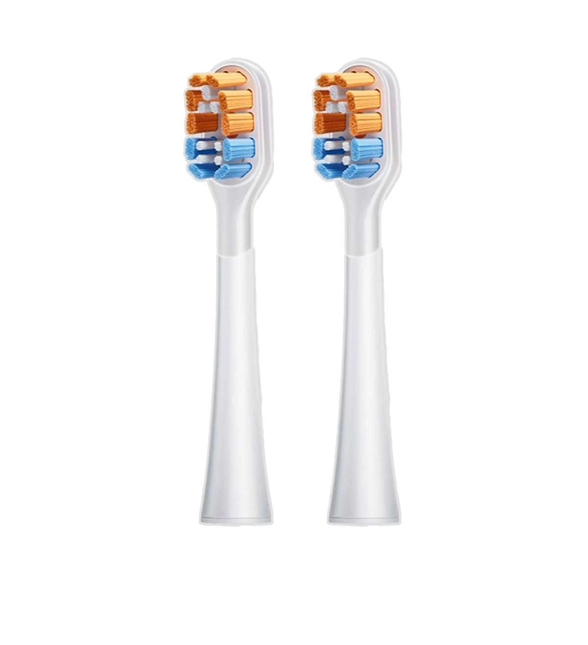 Two white Super Clean brush heads for AirJet X3 electric toothbrush